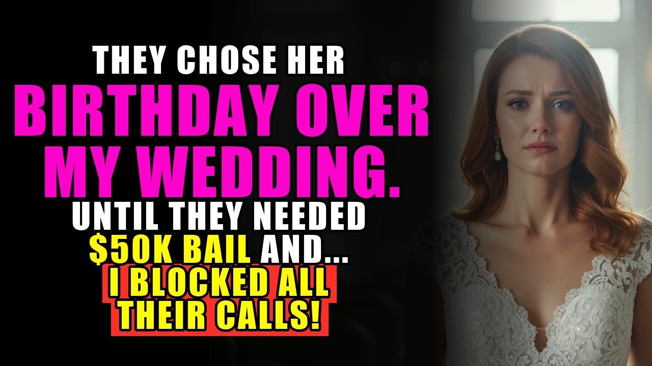 My parents chose my sister's birthday over my wedding—until they needed $50K for her bail and I bloc