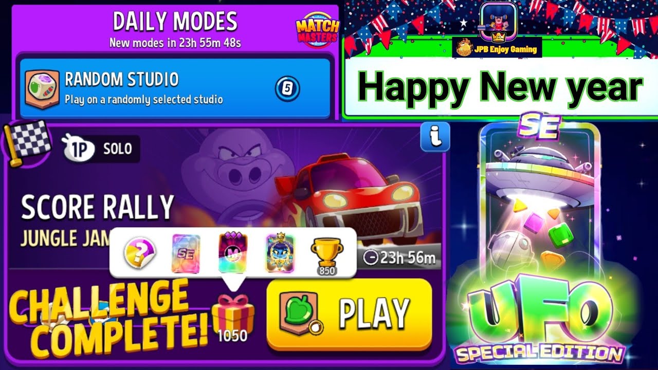 Jungle Jam Bombs Away Match Masters/ Solo Challenge Score Rally/ Mutation Lab Daily Mode