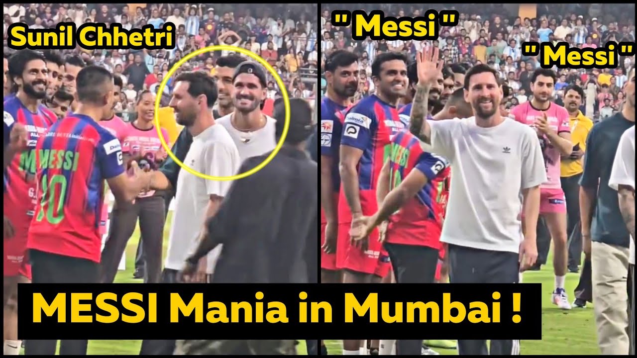 Messi meets Sunil Chhetri in Mumbai WILD Scenes at Wankhede Stadium