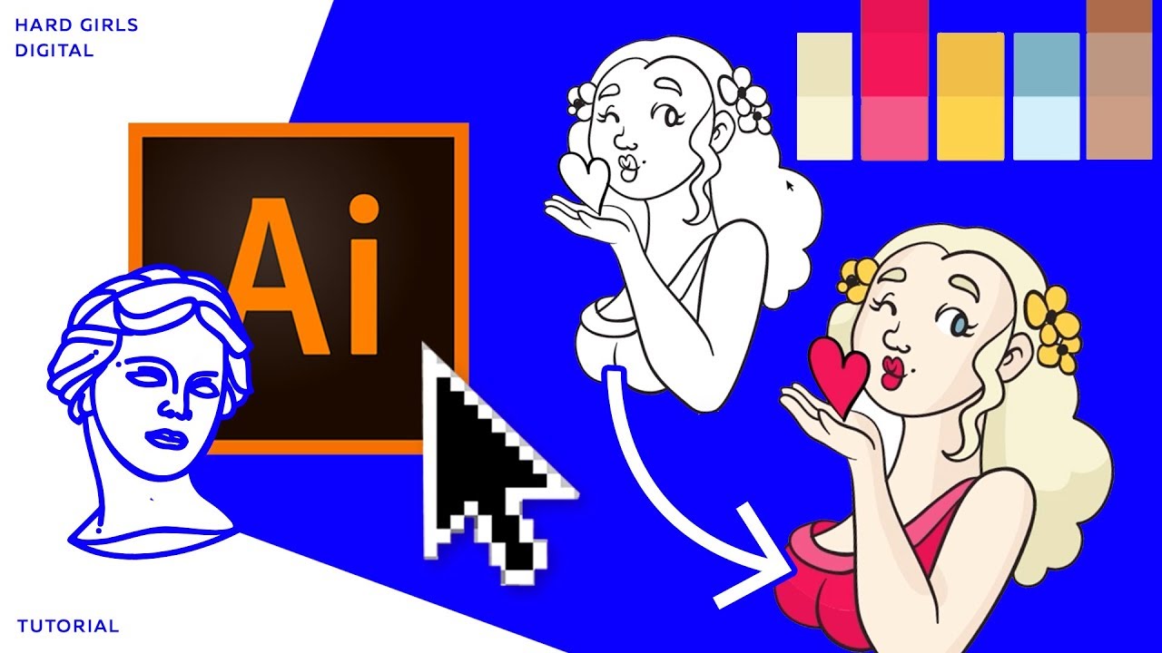 Как раскрасить векторную иллюстрацию | Adobe illustrator | Дизайн уроки ✦