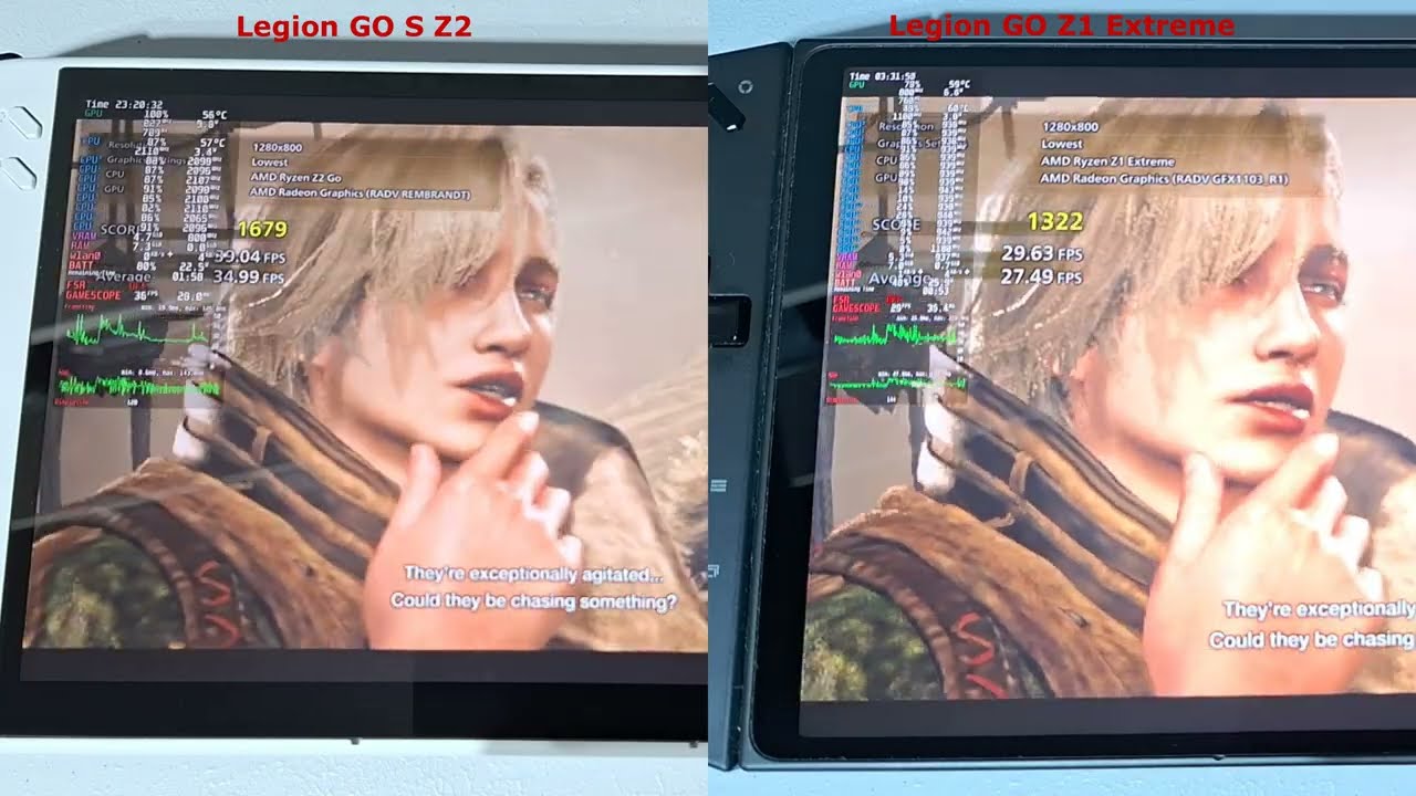 Legion GO S Z2 vs Legion GO Z1 Extreme Benchmark / SteamOS 3.7.2 - 800p