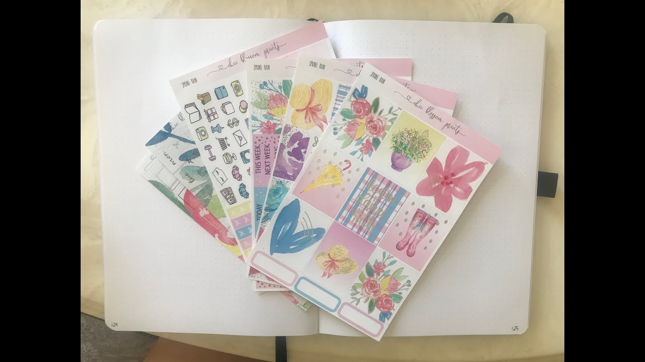 My First Plan With Me! l ft. Chic Blossom Prints Spring Rain Kit l Planning in a Bullet Journal