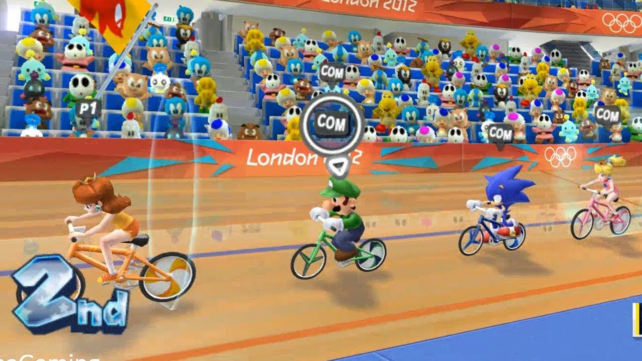 Mario & Sonic At The London 2012 Olympic Games - Cycling With Daisy, Luigi, Sonic, Peach