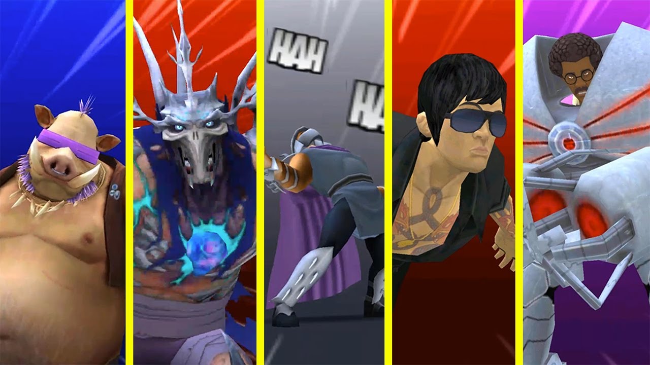 TMNT Legends Bebop Movie, Hun, Super Shredder, Baxter Stockman, Shredder Classic