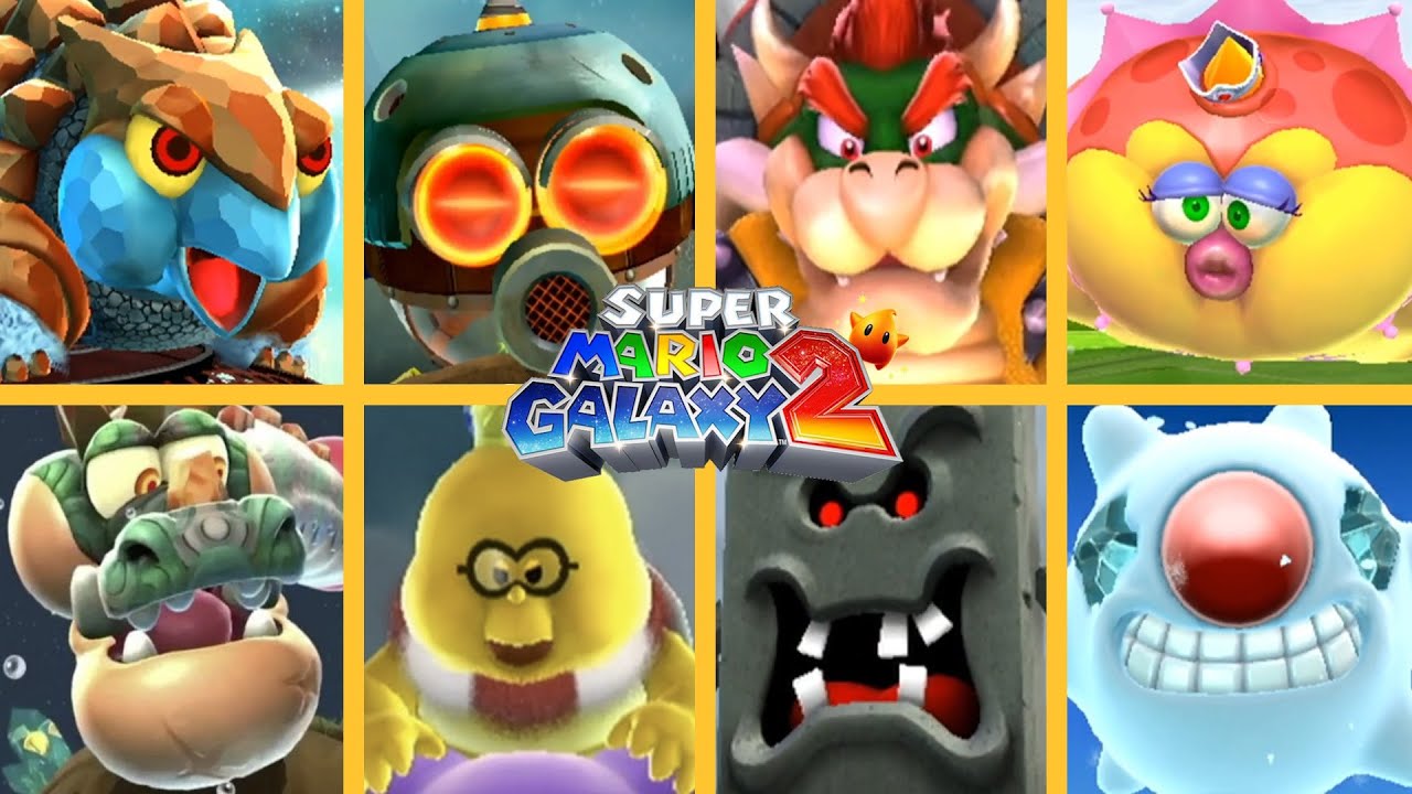 SUPER MARIO GALAXY 2 - All Bosses (As Mario & Luigi)