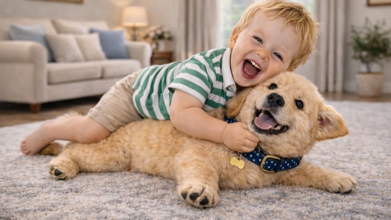 Baby and Puppy Rolling 🍼🐶 | Sweet Bonding 💞 | Happy Time 😊