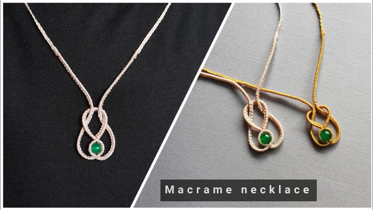 Macrame tutorial|making an easy necklace at home|Diy