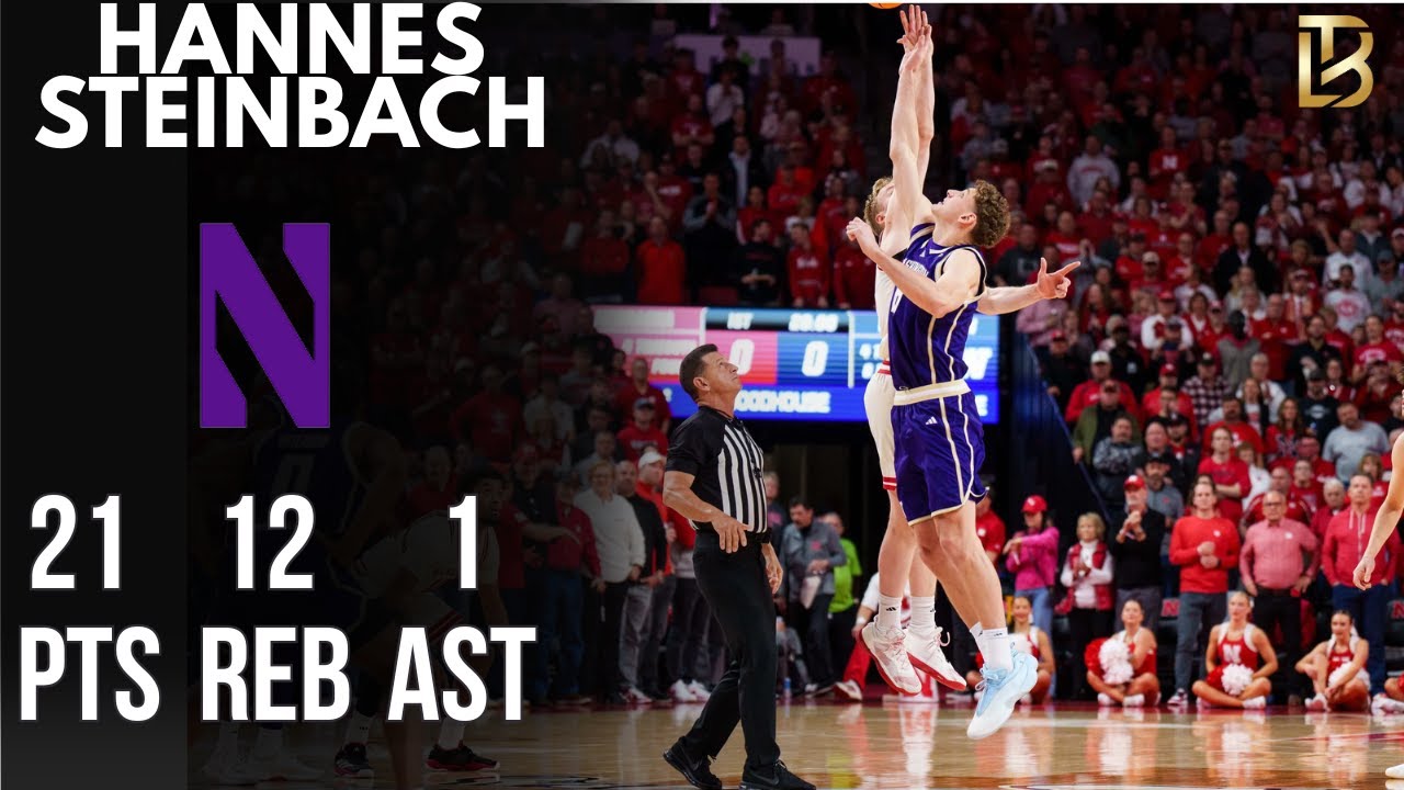 Hannes Steinbach 21 pts | 1 ast | 12 reb vs Nebraska 1/17/26