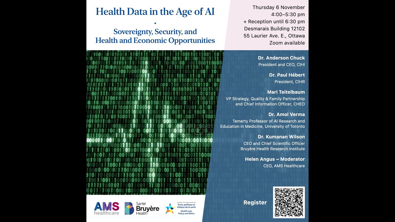 Canada's Health Data in the Age of AI: Sovereignty, Security, and Health and Economic Opportunities