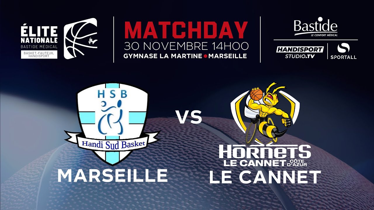 BASKET FAUTEUIL ELITE NATIONALE : MARSEILLE VS HORNETS LE CANNET 30-11-2024