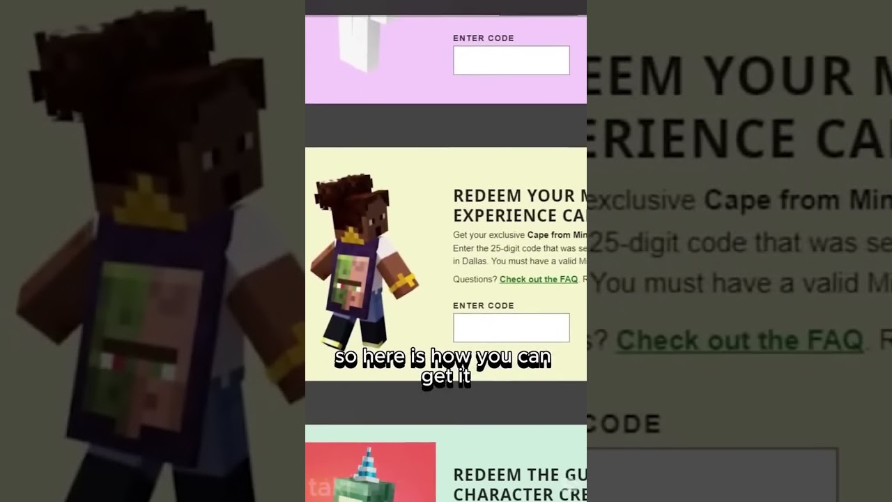 How to obtain Minecraft Experience Cape Code For free!