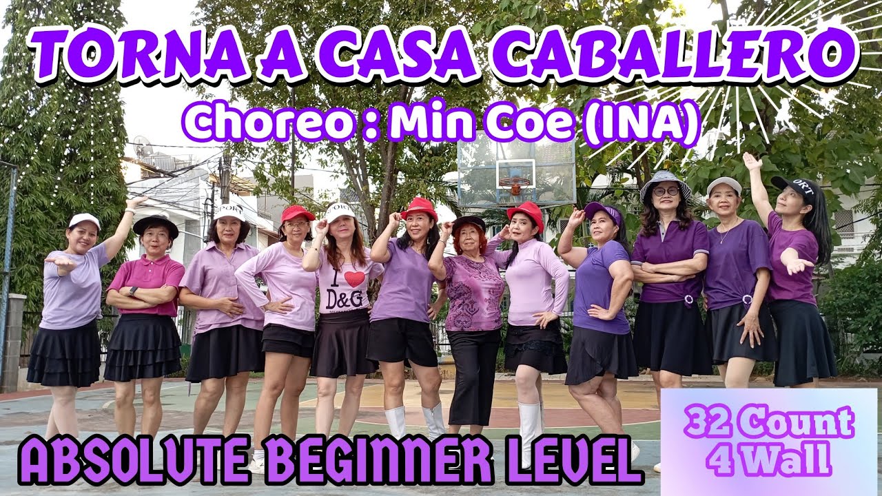 TORNA A CASA CABALLERO LINE DANCE | CHOREO BY MIN COE (INA) | ABSOLUTE BEGINNER LEVEL
