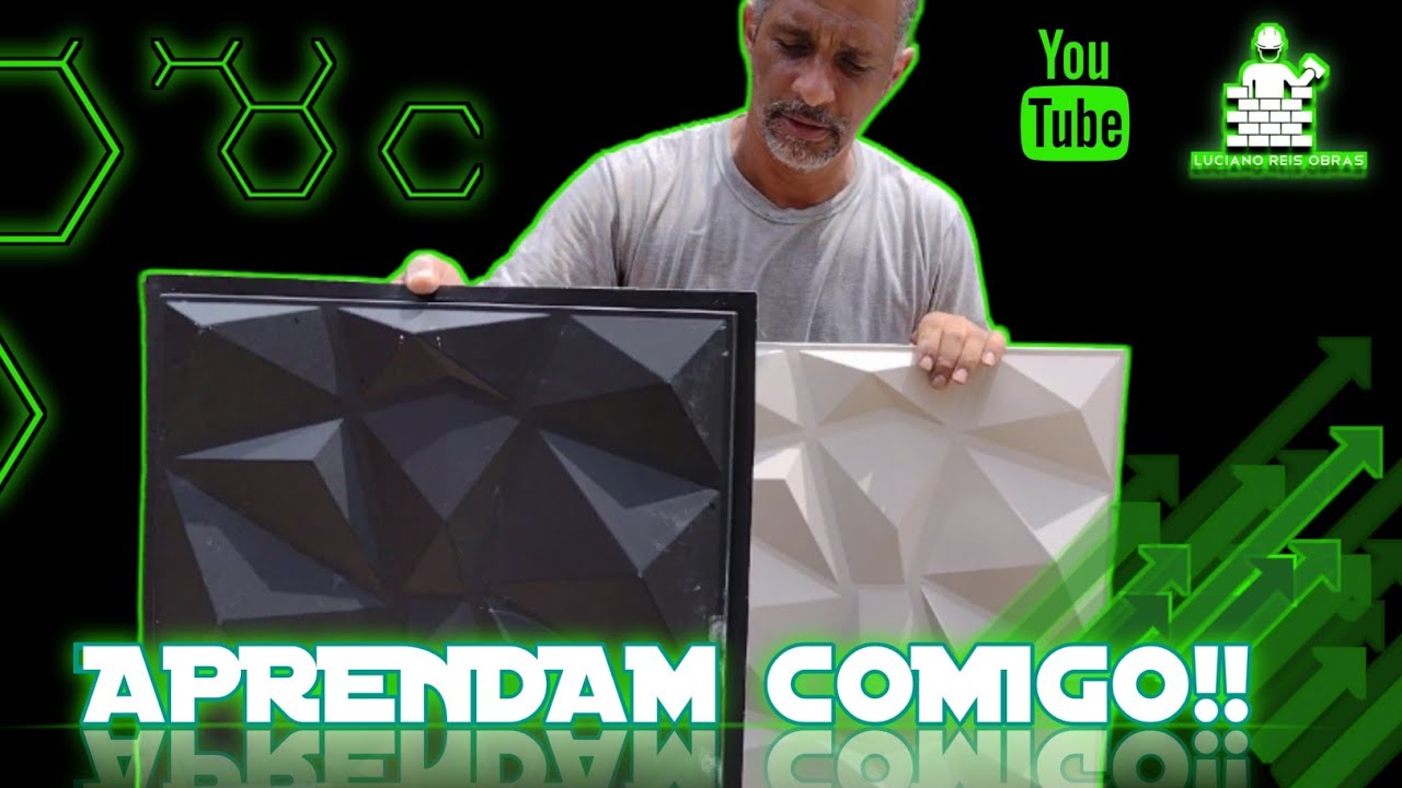 COMO FAZER PLACA DE GESSO 3D 50×50!!
