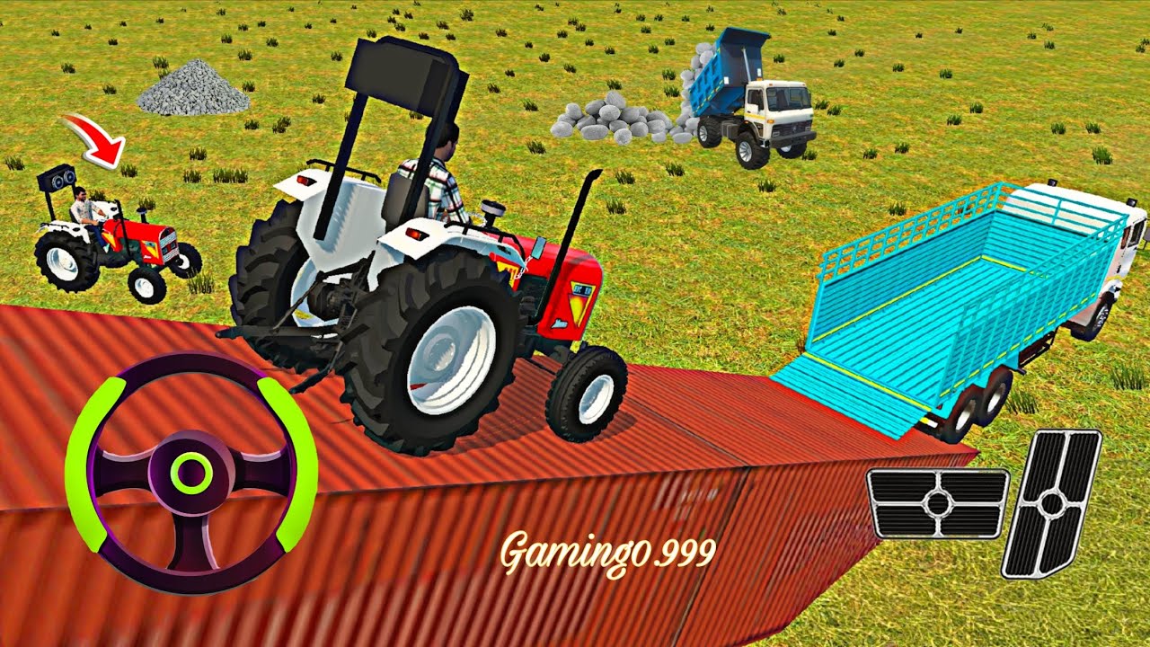 🛑Drive Jcb And Unload Stone From Truck In Game 🔥#jcb #tractor #dumper #truck #eicher
