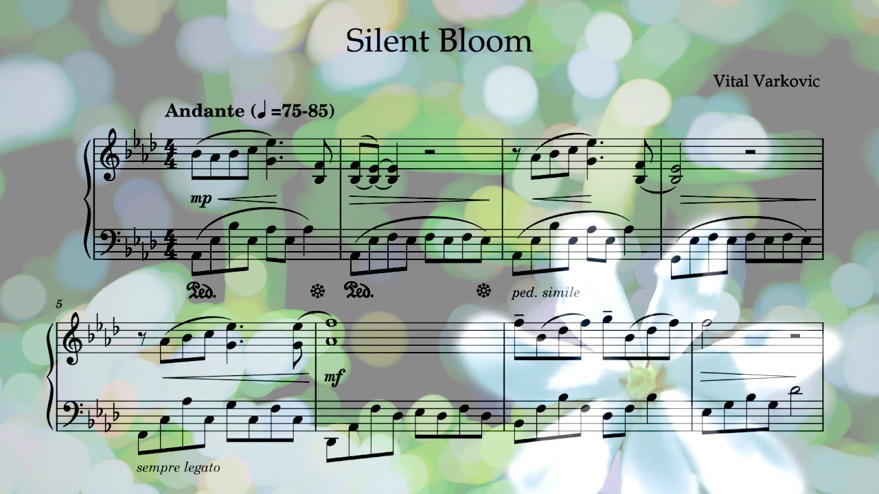 Vital Varkovic &ndash; Silent Bloom &ndash; Piano Sheet Music Video | Follow-Along Score | Official PDF