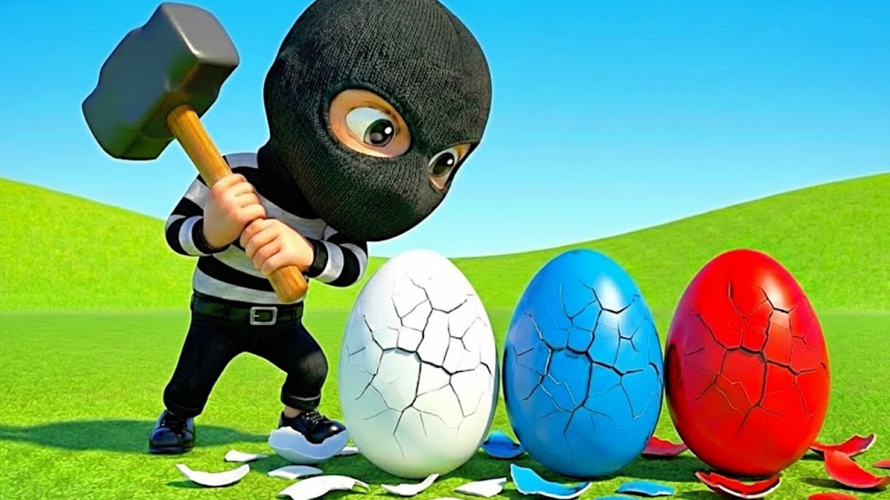 😭 Mother Hen Feels Helpless! The Story Of The Stolen Eggs 🐔💔 (Red, White & Pink)