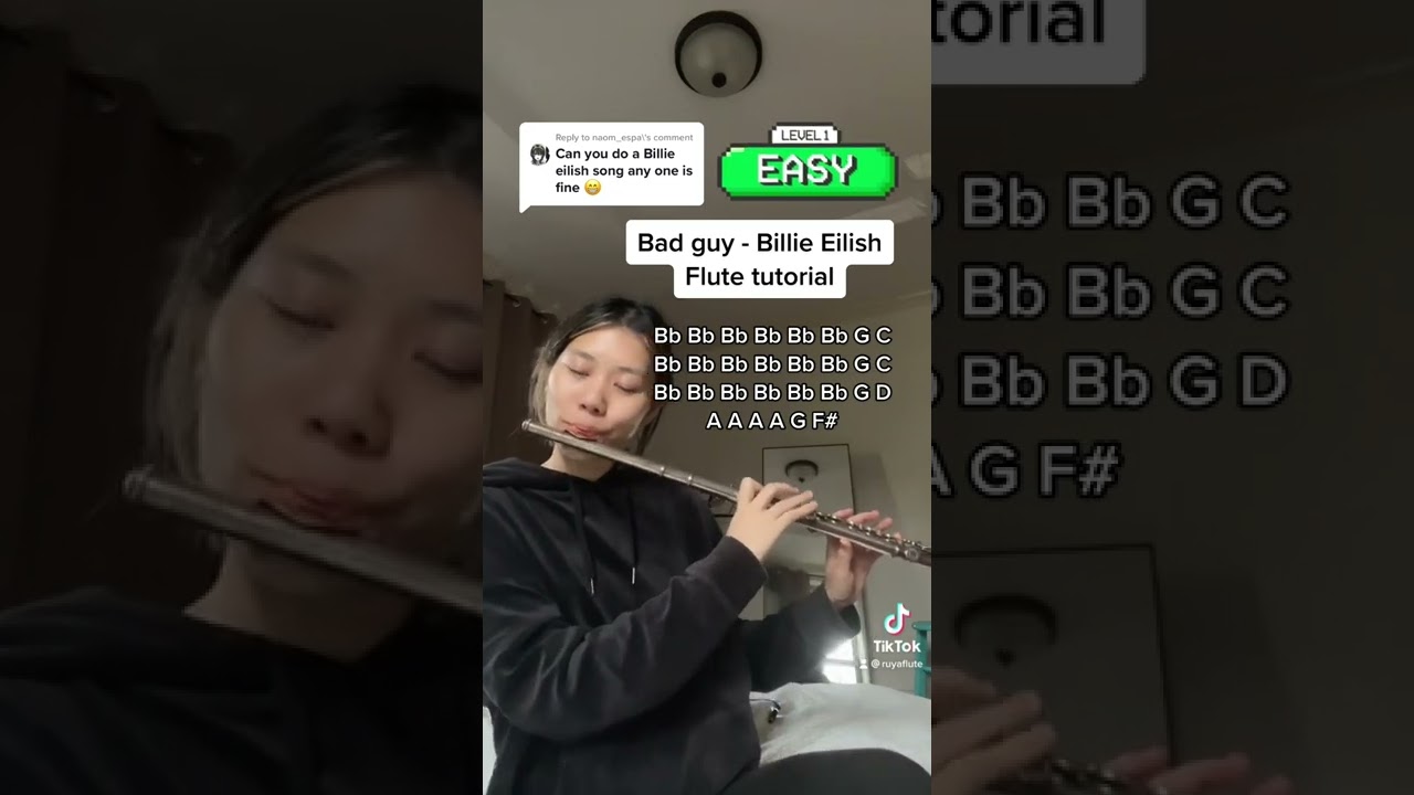 Bad Guy - Billie Eilish (Flute tutorial + notes)