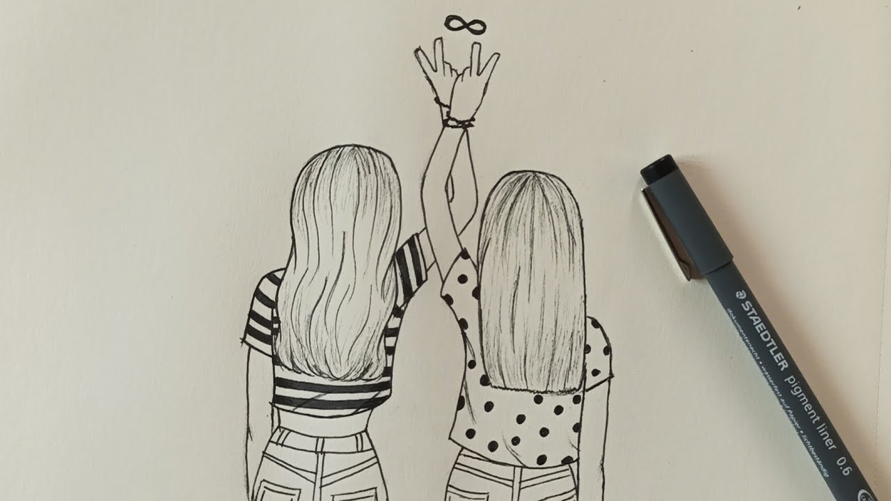 Como desenhar AMIGAS TUMBLR - passo a passo | Como dibujar Mejores amigas