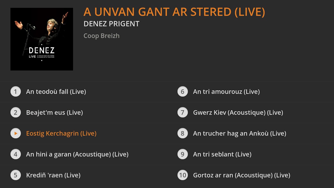 Denez Prigent - A unvan gant ar stered (Live)