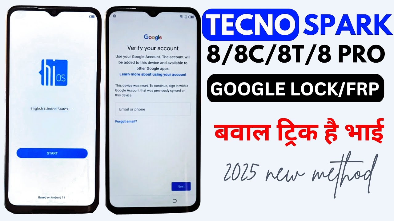 TECNO SPARK 8/8C/8T/8 PRO FRP BAYPASS|| HOW TO BAYPASS FRP TECNO SPARK 8/8C/8T/8 PRO WITHOUT PC 2025