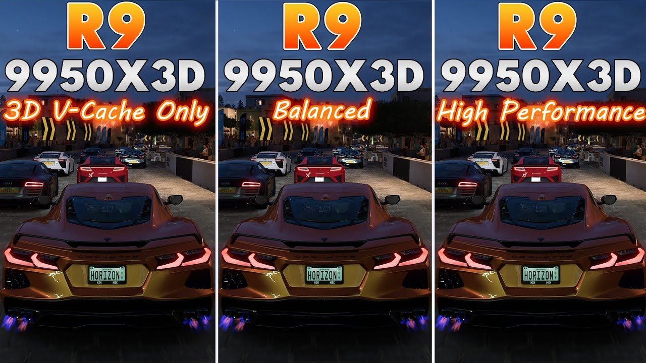 R9 9950X3D | 3D V-Cache | Сравнение с Windows Balanced | Сравнение с Windows High Performance |