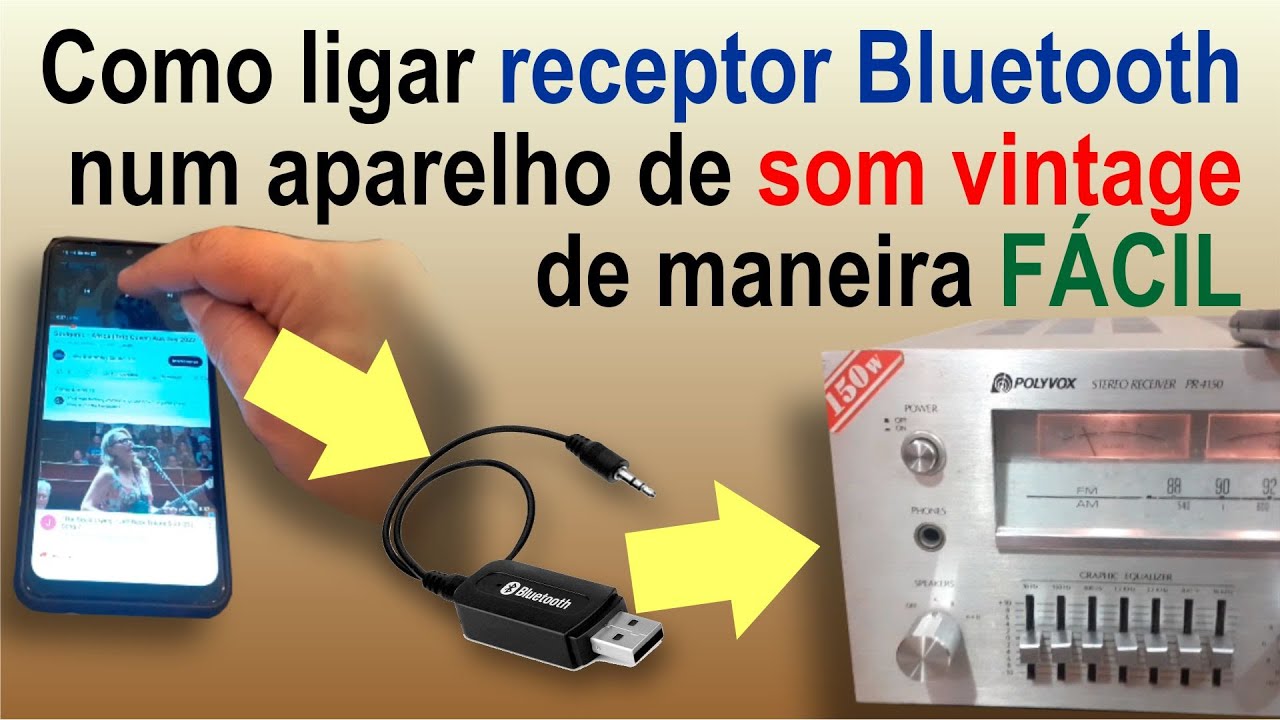 Como ligar receptor bluetooth num aparelho de som vintage de maneira f&aacute;cil e sem ru&iacute;do