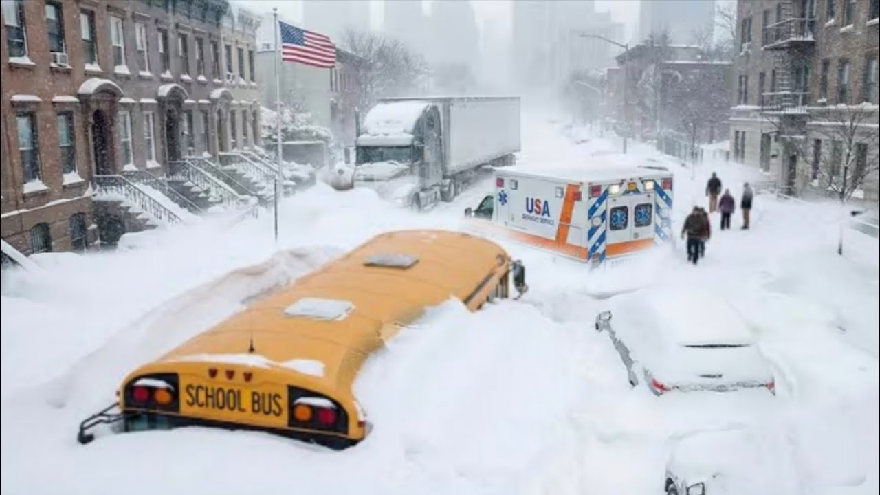 В Мичигане царит хаос и паралич! Снежная буря высотой 6 метров засыпала дома и автомобили.