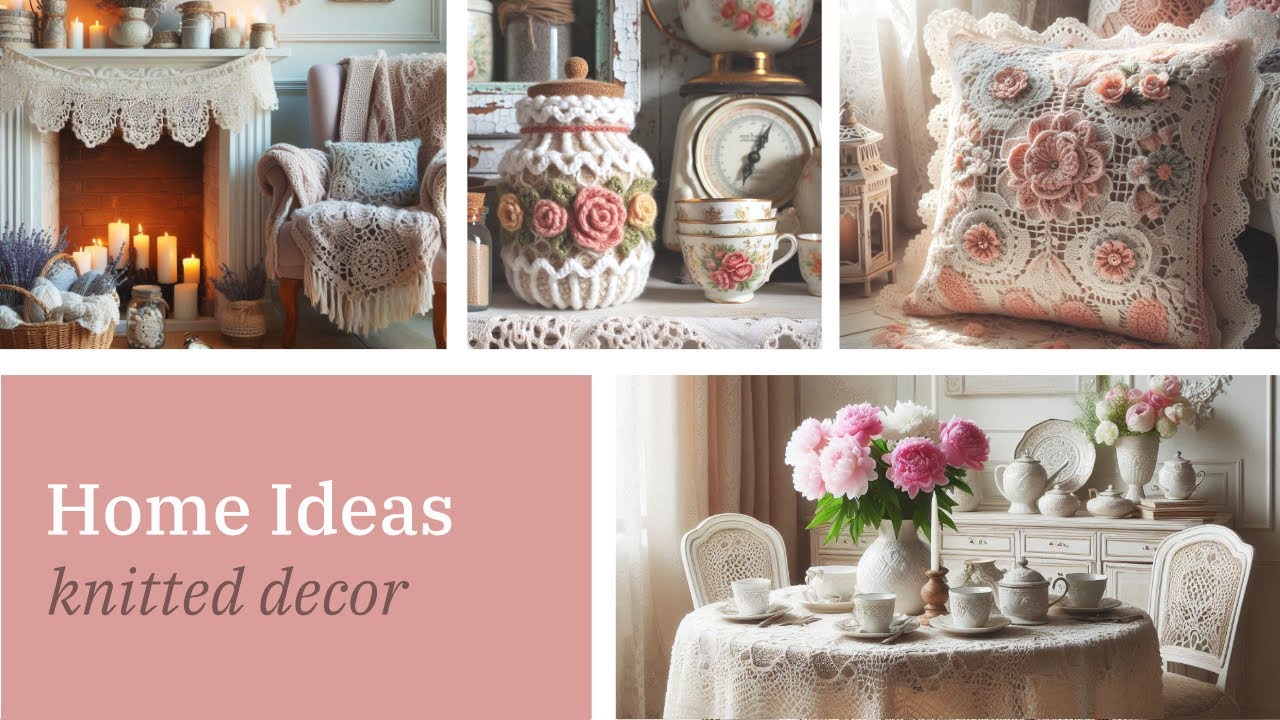 Cozy Cottage Interior: Vintage Knitted and Crochet Home Details #knitting #crochet #homedecor