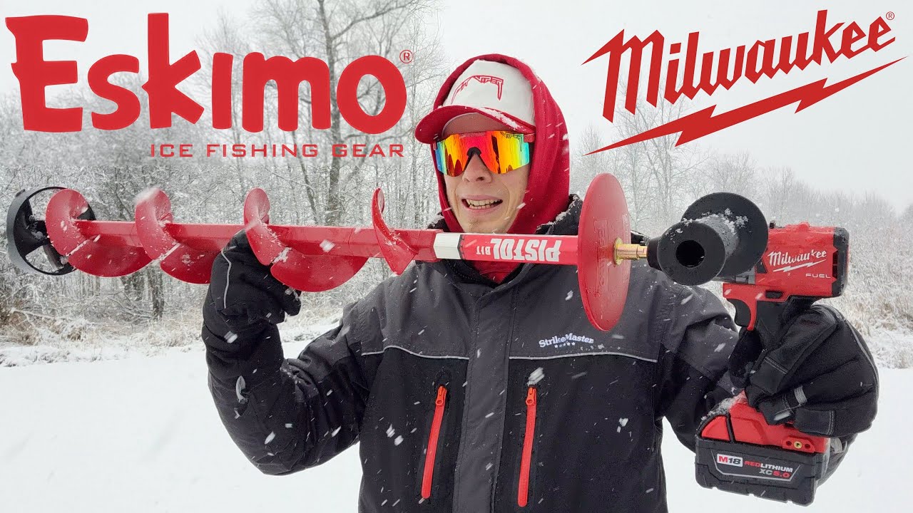 Eskimo Pistol Bit + Milwaukee Fuel M18 Drill - My Favorite Ice Fishing Auger Setup!