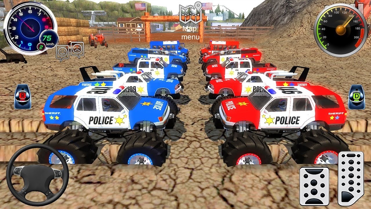 Juegos De Carros - Police Monster Trucks Impossible Driver #1 - Car Extreme Racing Android Gameplay