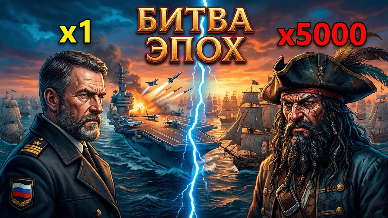 1 АВИАНОСЕЦ против 5000 КОРАБЛЕЙ прошлого — кто выживет в этой БОЙНЕ?