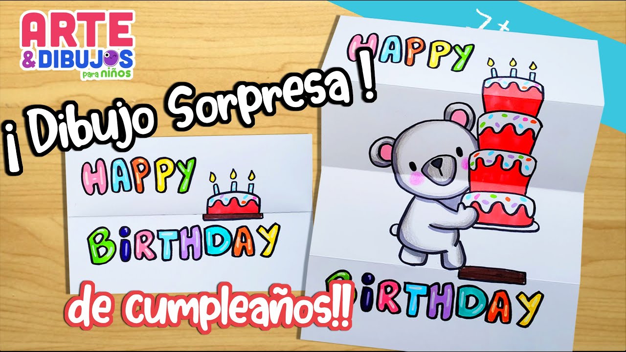 Como dibujar un PASTEL de cumpleaños  | DIBUJO SORPRESA