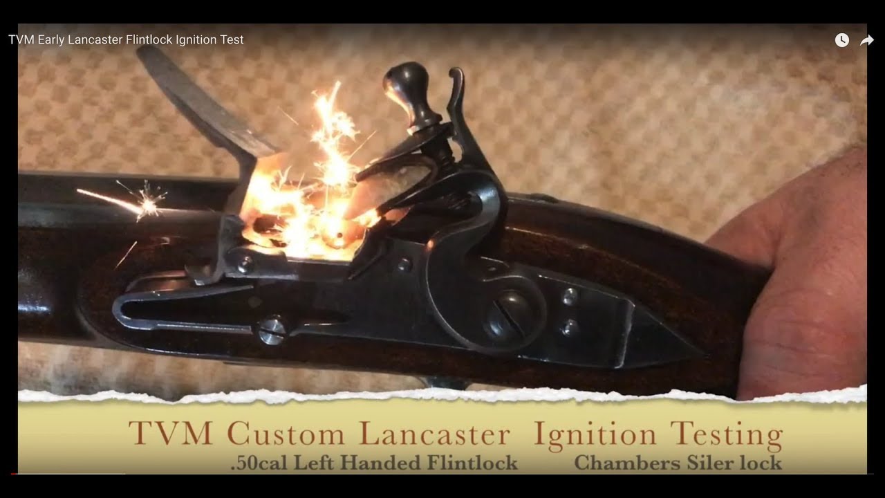 .50 cal TVM Early Lancaster Flintlock Rifle Ignition Test