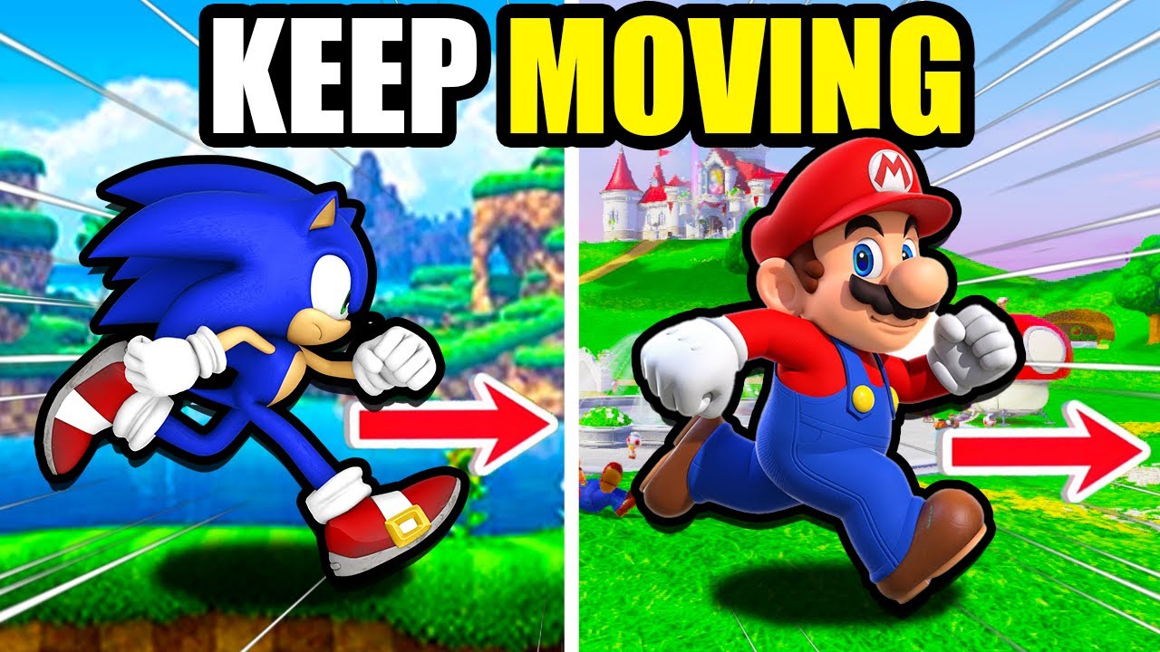 Sonic Vs Mario But If I Stop Moving The Game Swaps