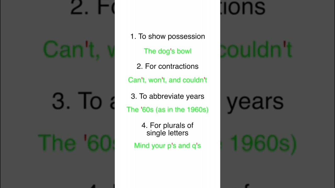What's with apostrophes?