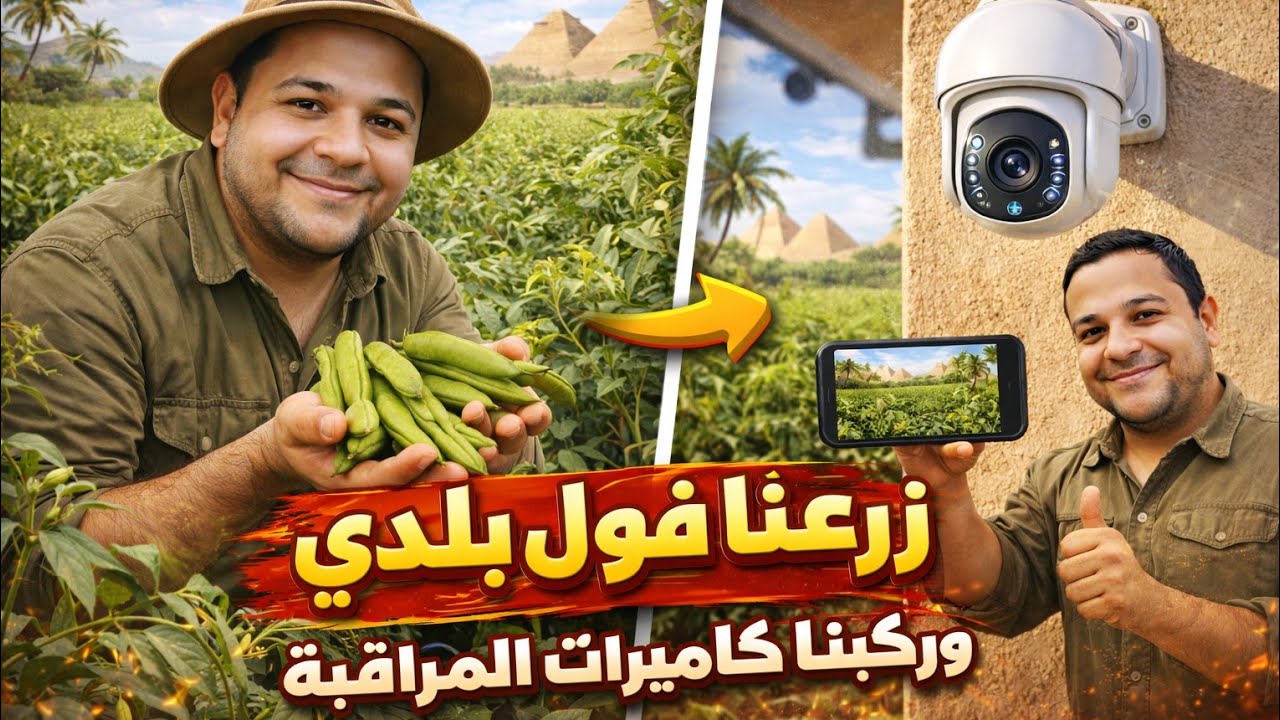 6 - رحلة تطوير المزرعة - زراعة الفول البلدي - تركيب كاميرات المراقبة