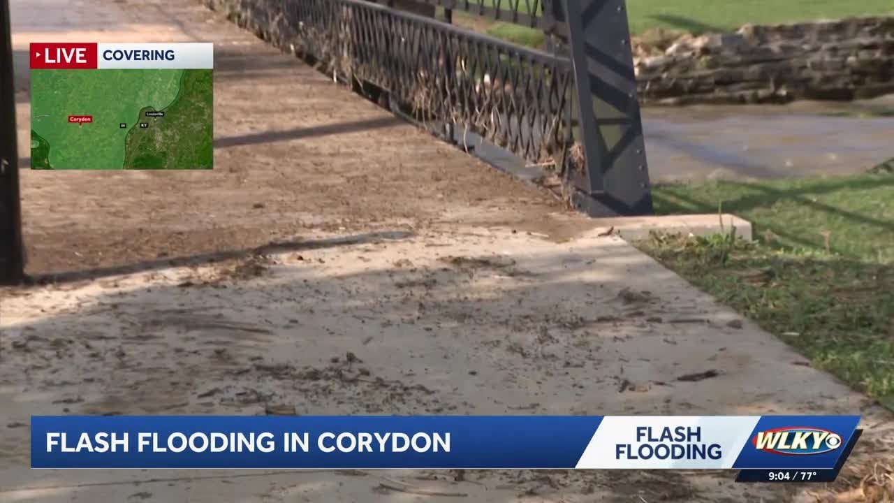Flooding across Lanesville and Corydon (Indiana) a day later