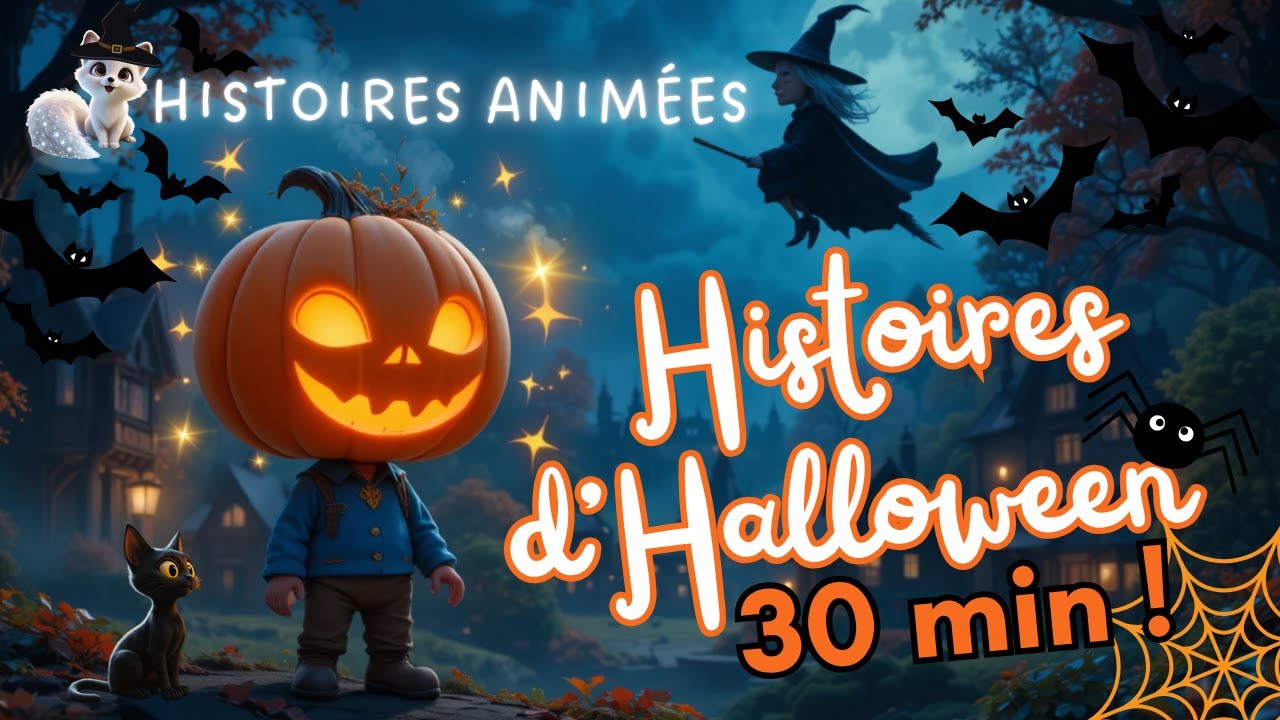 30 Min Histoires d'Halloween Mystérieuses🫣  | 🎃 Citrouille, Chat noir et Sorcière 😱✨ (Pour enfants)