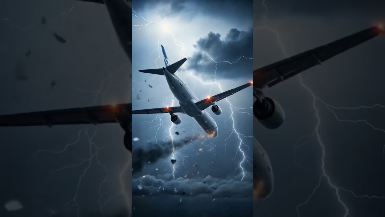 plan crash in ⛈️ #aeroplane #bigplane #foryou #airport #airforce #flightmode #landing #crash