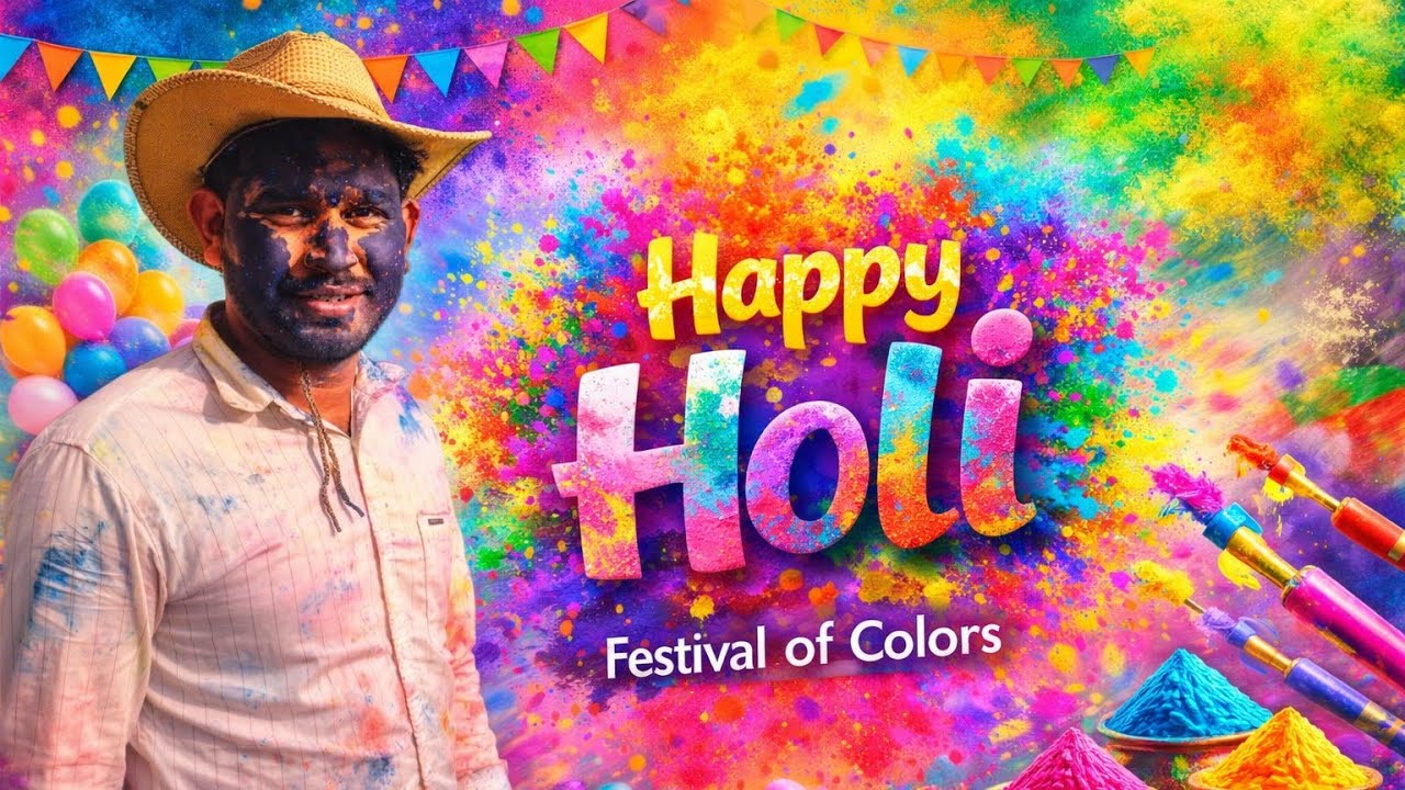 HOLI CELEBRATIONS FOR VILLAGE #holivlog...