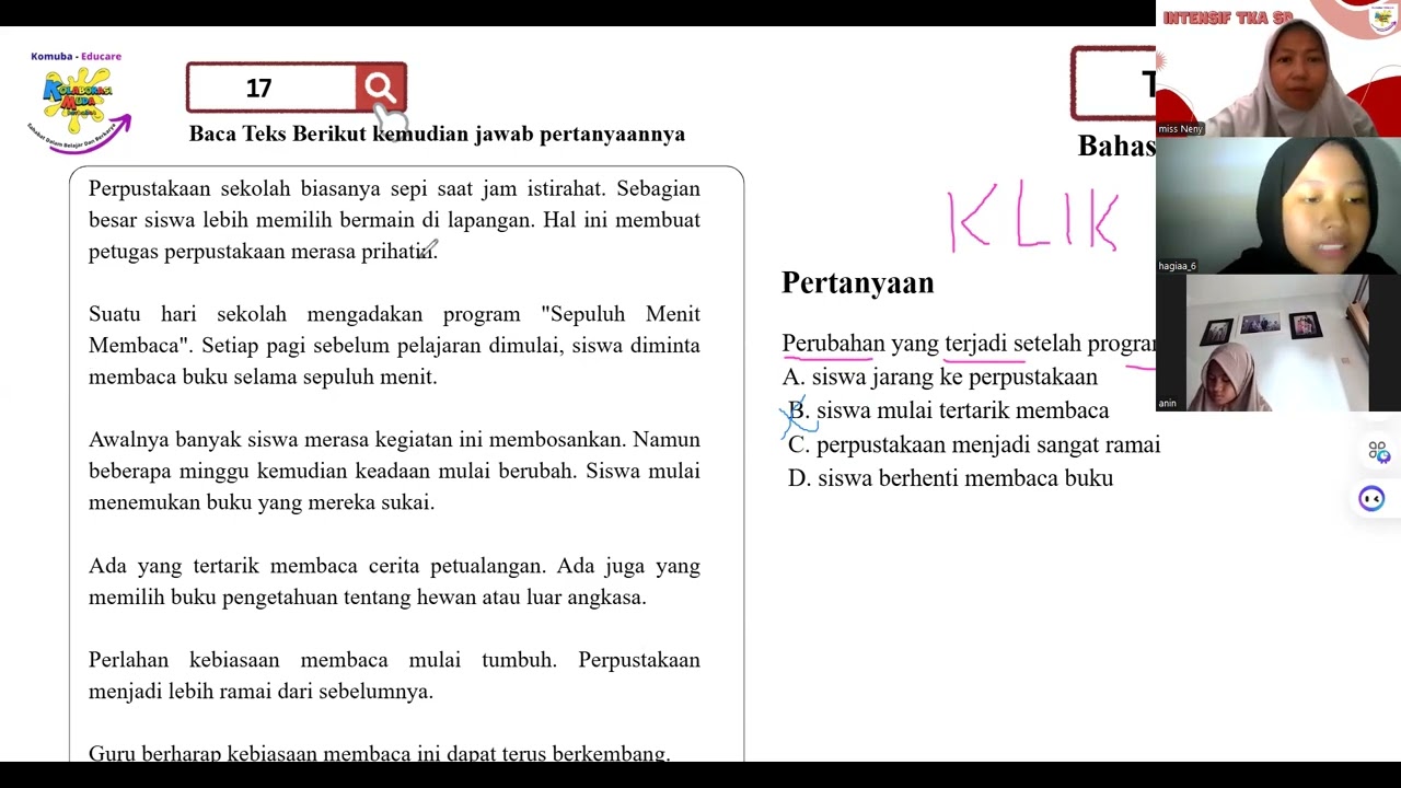 Intensif TKA Bahasa Indonesia paket C 11 Maret 2026