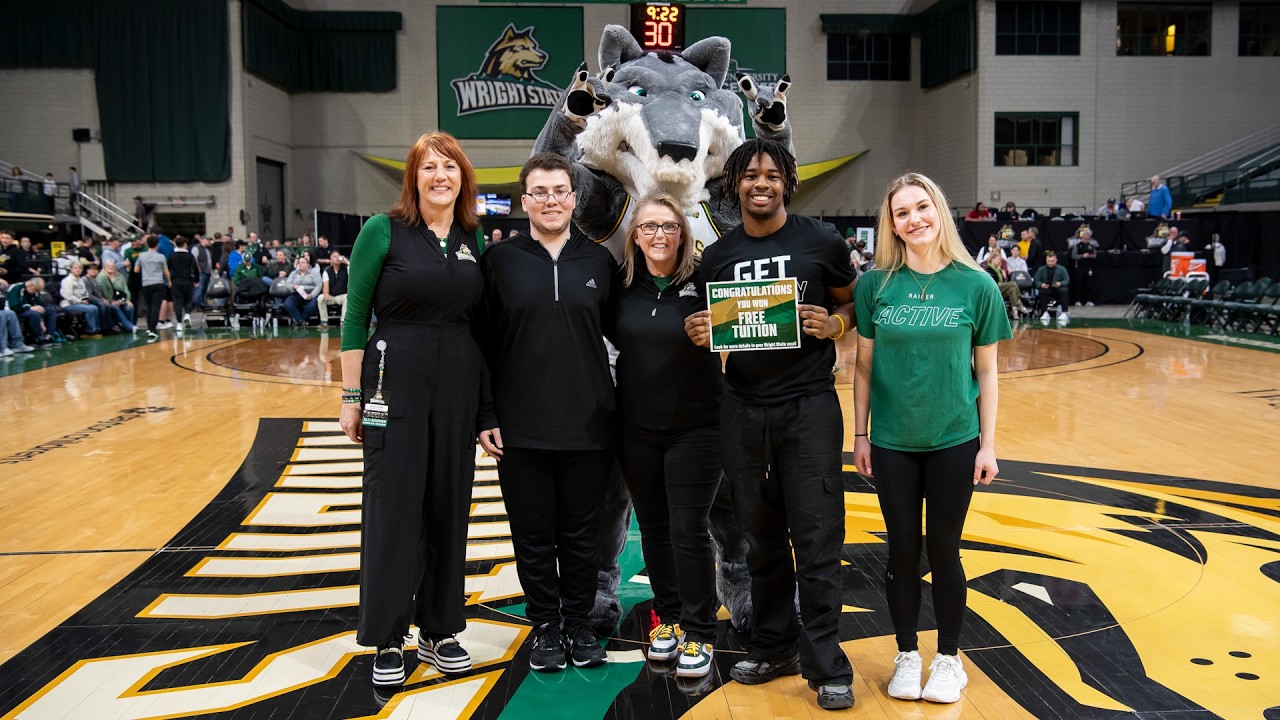 Three Wright State students win full year of tuition during Horizon League Championship game