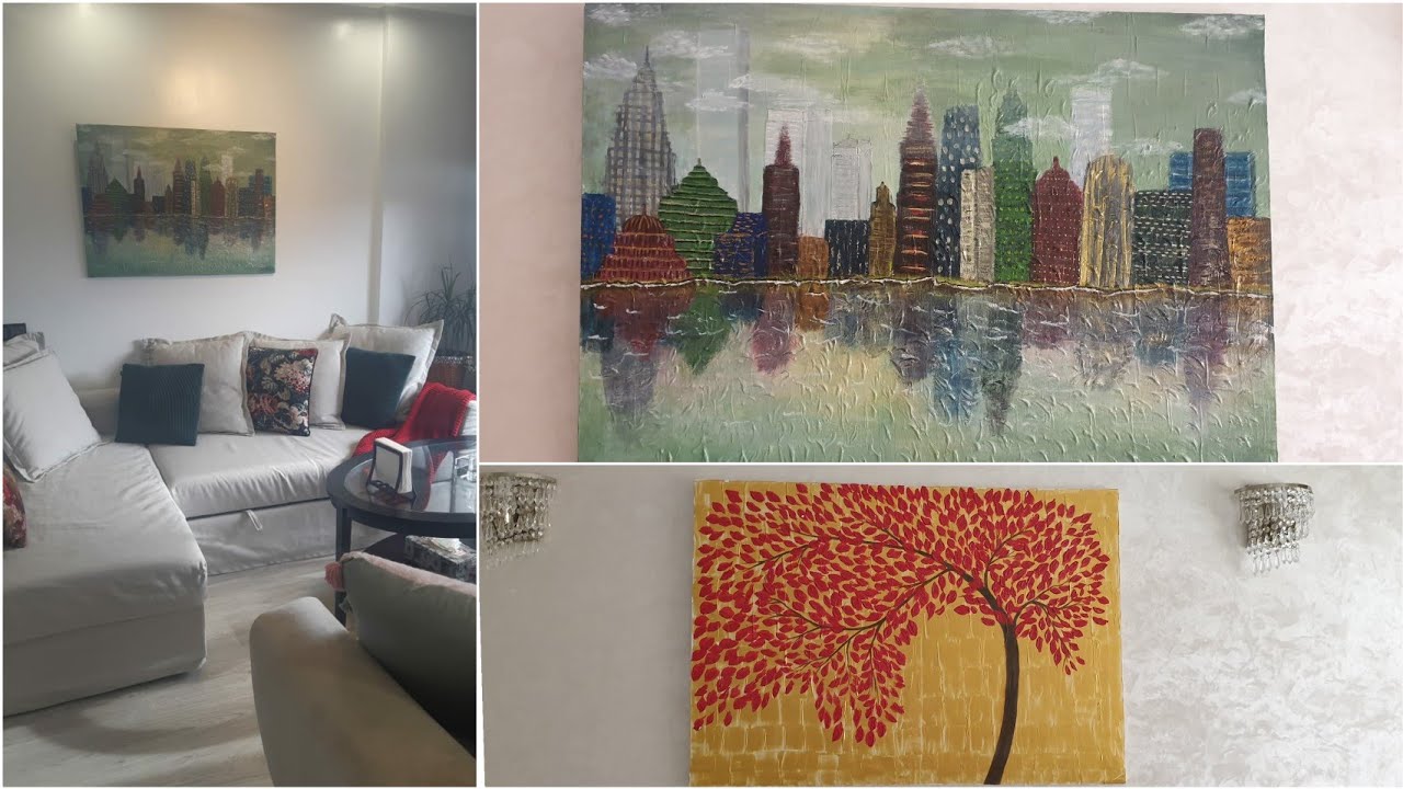 إعادة تجديد طابلو لوحة بالصباغة اكريليك#acrylic painting#Diy _craft#اعمال يدوية