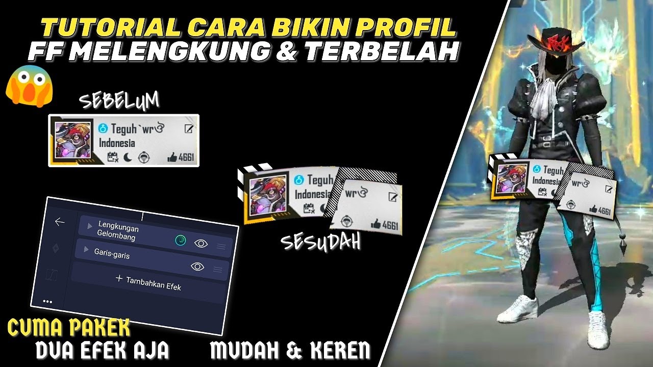TUTORIAL CARA BIKIN PROFIL FF MELENGKUNG DAN TERBELAH 😱 VIRAL