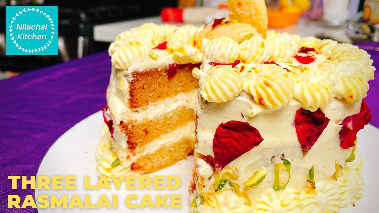 Three Layered Rasmalai Cake recipe with tips and tricks | No Artificial colors| Nilachal Kitchen