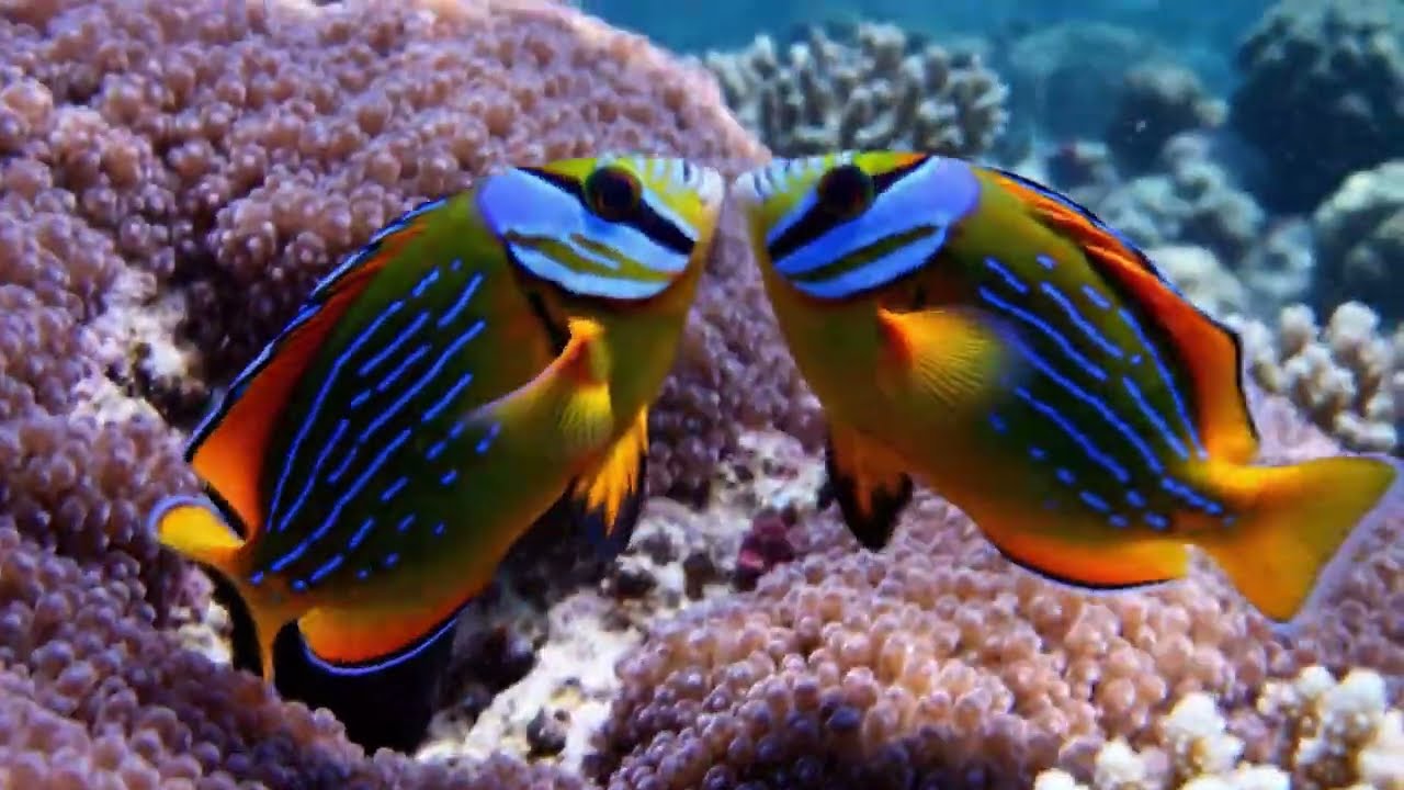 Deep Sleep Music with Ocean Sounds | 8K Underwater Footage of Colorful Fish for Relaxation