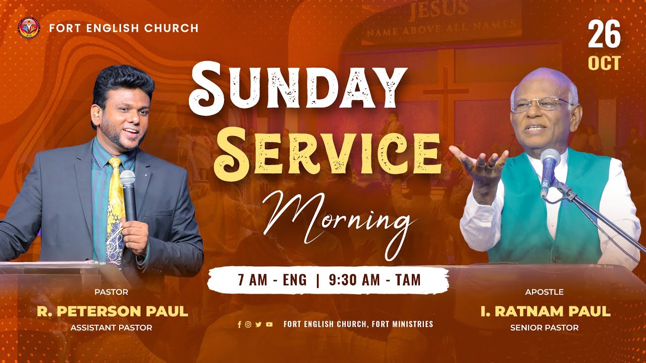 Join Us ✨ Sunday Morning Service . 26 October 2025 .  Fort English Church