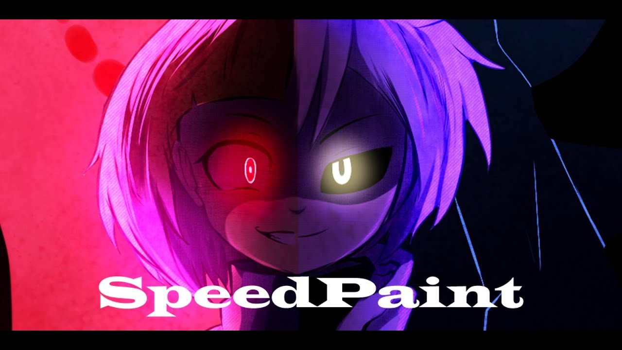 SpeedPaint Betty and Cross!Chara [Glitchtale and Underverse]