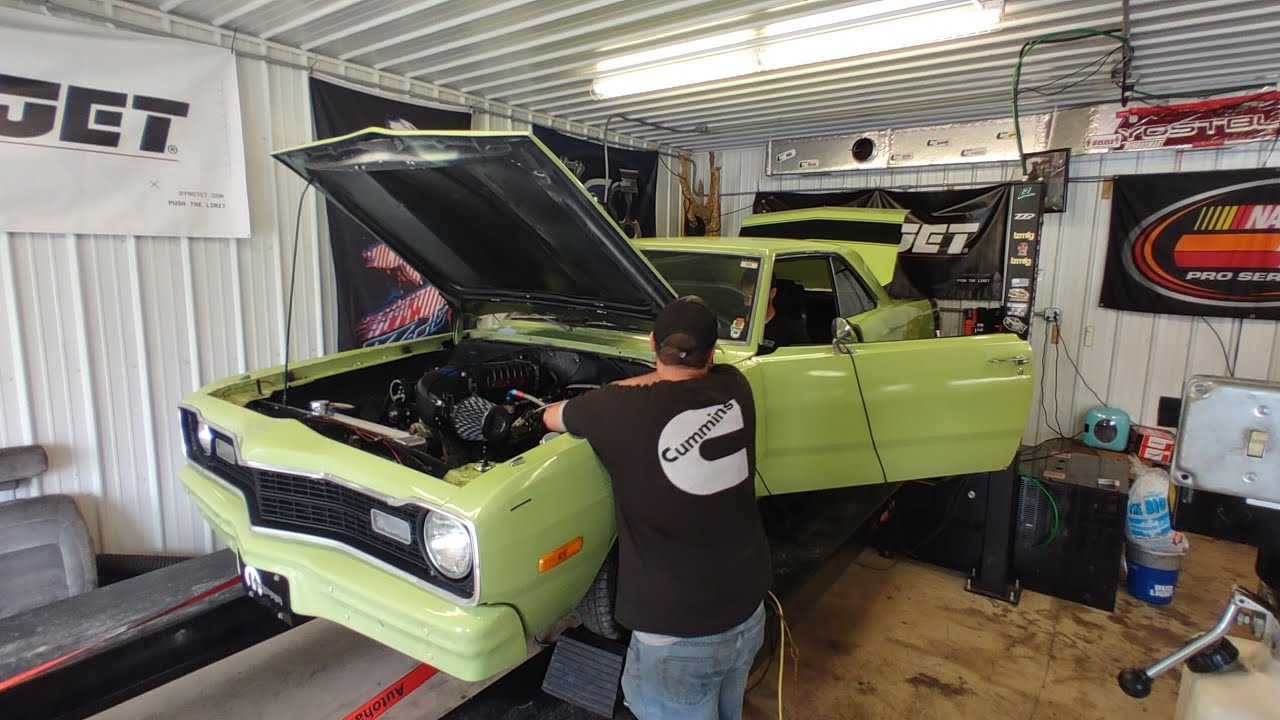 1973 Dodge dart with a Modern 5.7 hemi Hits the Dyno! 2.9 liter Whipple Finds the Mopar Weak link!