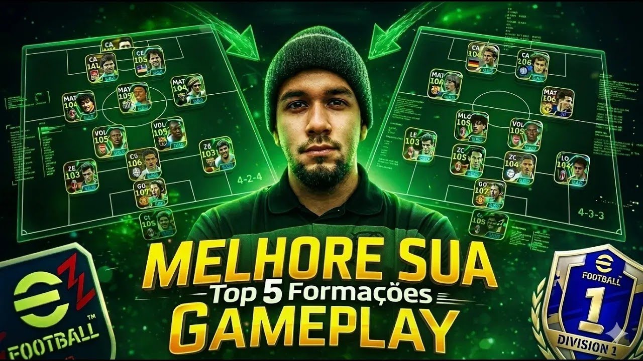 5 MELHORES FORMAÇÕES para MELHORAR a GAMEPLAY no EFOOTBALL 2026 MOBILE1080P 60FPS